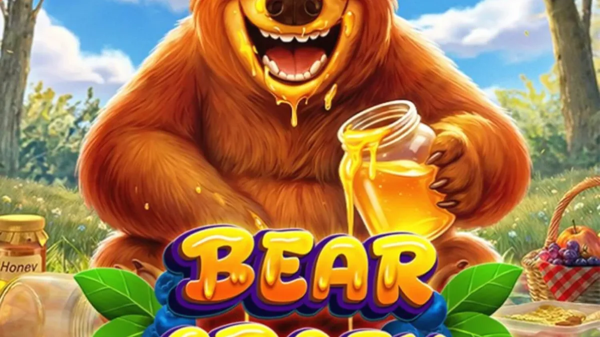 Tampilan visual slot Bear Crazy dengan tema hutan dan piknik